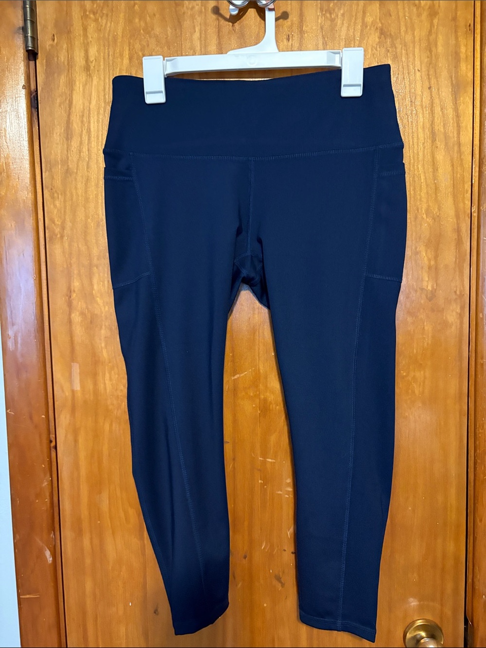 Beverly Hills Polo Club Women's Navy Blue Active Leggings with Side Pockets - M